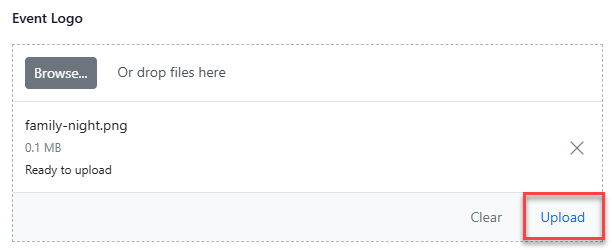 Upload button