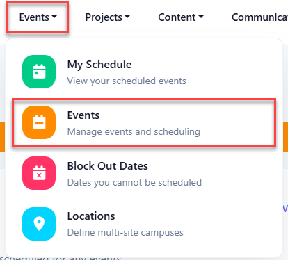 Event Menu