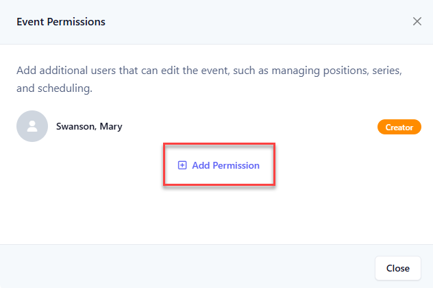 Add permission button