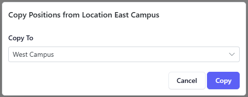 Copy positions dialog