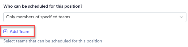Only teams dropdown