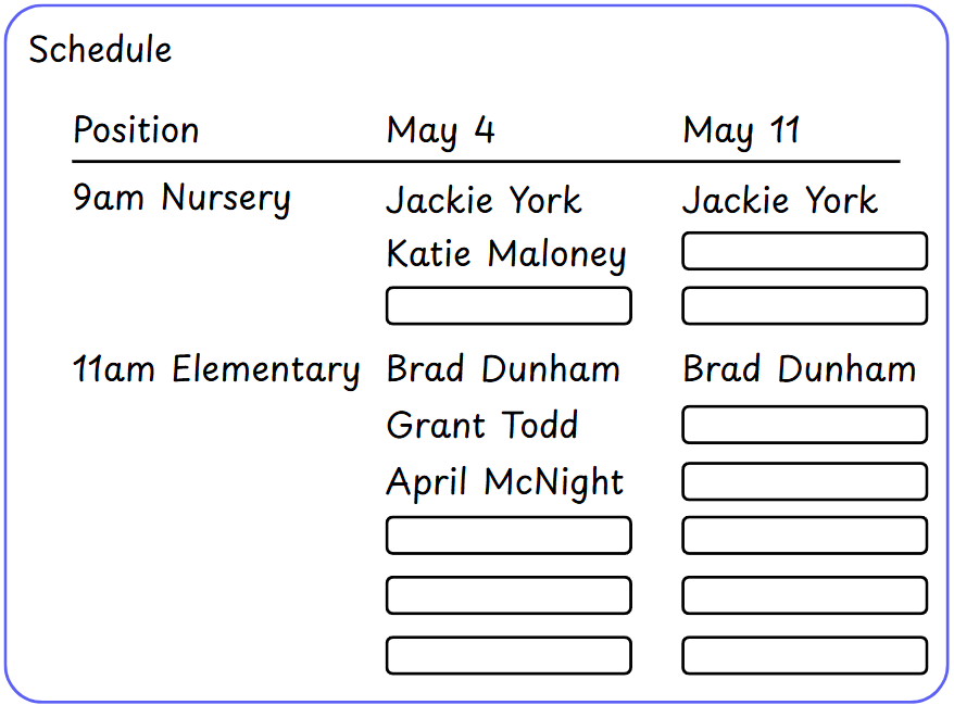 Schedule