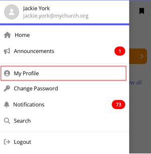 Profile Menu