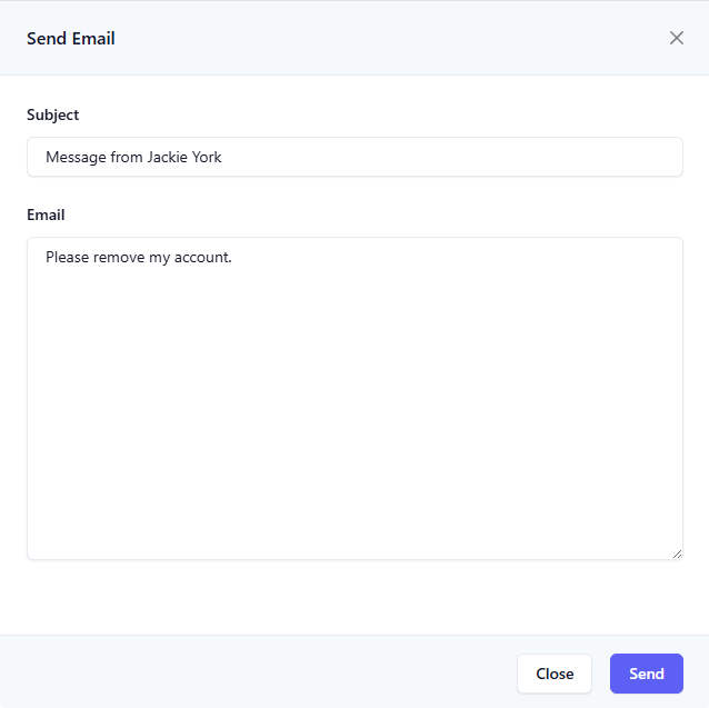 Send Email Panel