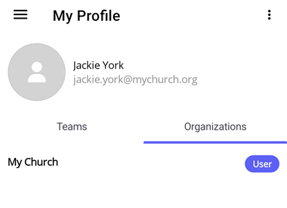 Organizations tab