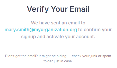 Verify Email Note