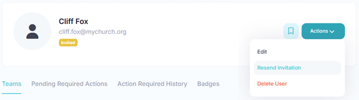 Resend Invitation Button