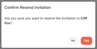 Resend Invitation Confirmation