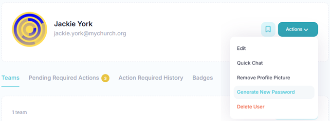 Reset Password Button