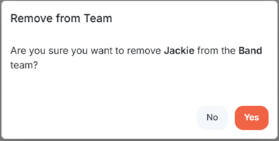 Remove from Team Confirmation